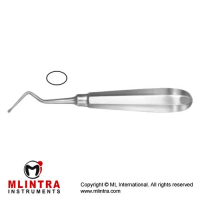 Modell USA Bone Curette Oval - Fig. 6 - Right Stainless Steel, 15.5 cm - 6"